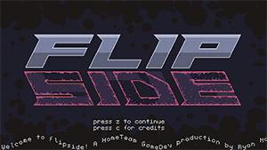 Title screen of JavaScript game Flipside