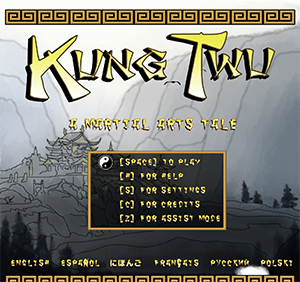 Title screen of JavaScript game Kung Twu