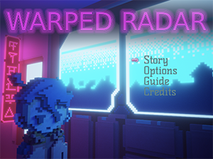 Title screen of JavaScript game Warped Radar