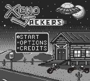 Title screen of JavaScript game Xeno Jackers